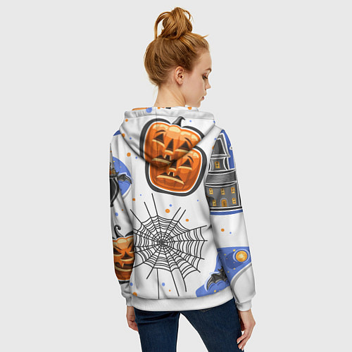 Женская толстовка на молнии Holiday halloween / 3D-Белый – фото 4