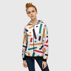 Толстовка на молнии женская Oval oil, цвет: 3D-черный — фото 2