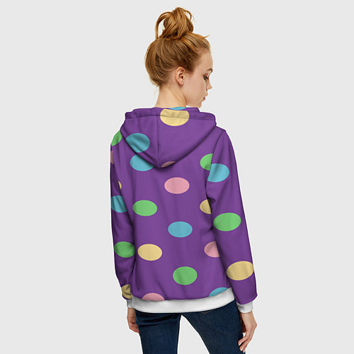 Женская толстовка на молнии Radius color / 3D-Белый – фото 4