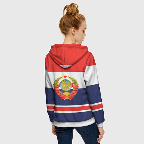 Женская толстовка на молнии Символика и знаки СССР / 3D-Белый – фото 4