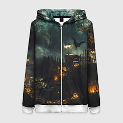 Женская толстовка на молнии Ночь тыкв и теней