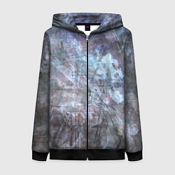 Женская толстовка на молнии Абстракция - gray-blue hurricane