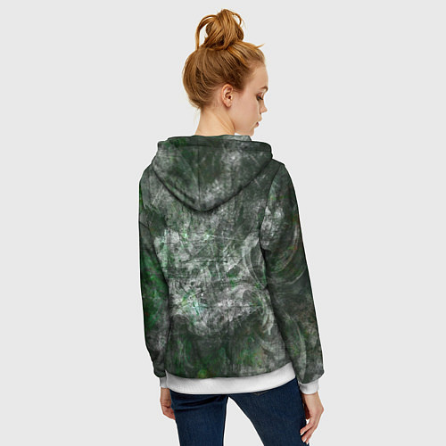 Женская толстовка на молнии Абстракция - acid boom / 3D-Белый – фото 4