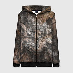 Женская толстовка на молнии Абстракция - brown darkness