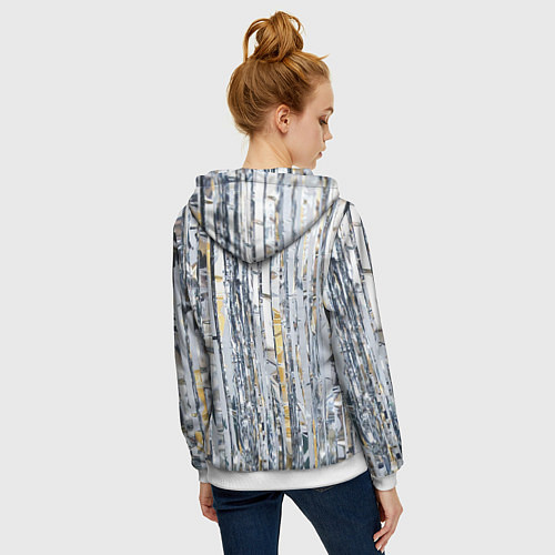 Женская толстовка на молнии Новогодний дождик / 3D-Белый – фото 4