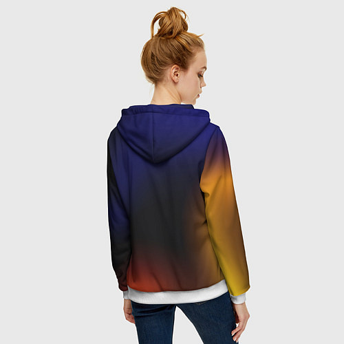 Женская толстовка на молнии Color black red blue / 3D-Белый – фото 4