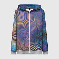 Толстовка на молнии женская Абстрактная рябь, цвет: 3D-меланж