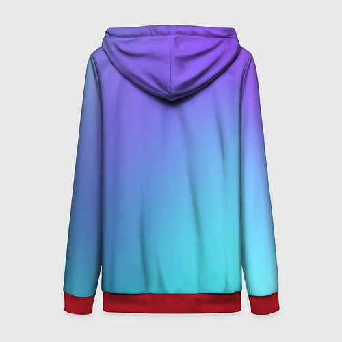 Женская толстовка на молнии Color multi-colored gradient / 3D-Красный – фото 2