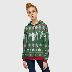 Толстовка на молнии женская Рождественский свитер Венома, цвет: 3D-красный — фото 2