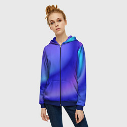Толстовка на молнии женская The color is multicolored, цвет: 3D-синий — фото 2