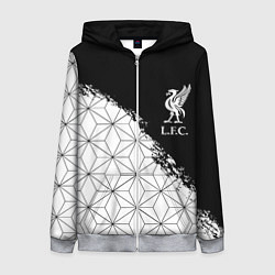 Толстовка на молнии женская Liverpool краски текстура геометрия, цвет: 3D-меланж