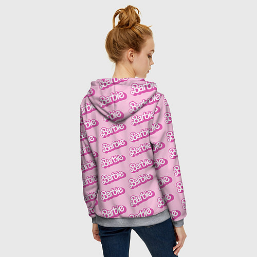 Женская толстовка на молнии Barbie Pattern / 3D-Меланж – фото 4