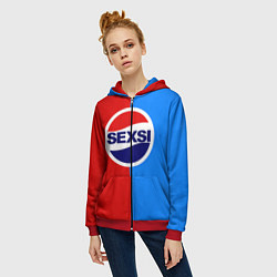 Толстовка на молнии женская Sexsi Pepsi, цвет: 3D-красный — фото 2