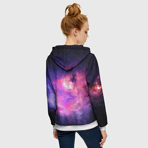 Женская толстовка на молнии Космос / 3D-Белый – фото 4