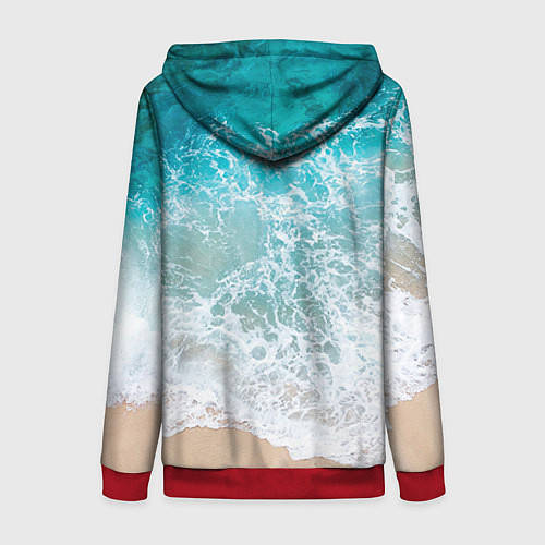 Женская толстовка на молнии Берег / 3D-Красный – фото 2