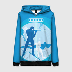 Женская толстовка на молнии Биатлон