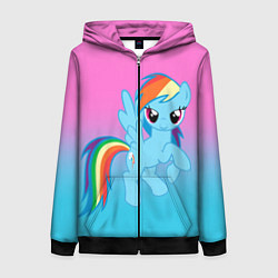 Толстовка на молнии женская My Little Pony, цвет: 3D-черный