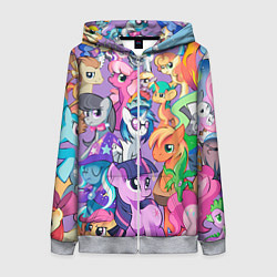 Толстовка на молнии женская My Little Pony, цвет: 3D-меланж