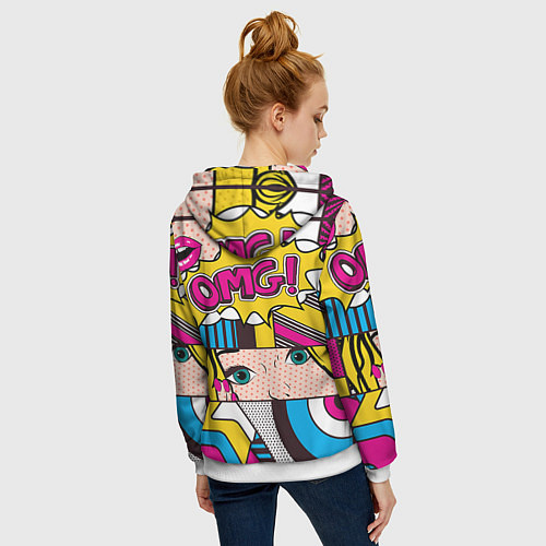 Женская толстовка на молнии POP ART / 3D-Белый – фото 4