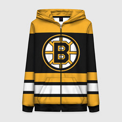 Толстовка на молнии женская Boston Bruins, цвет: 3D-черный