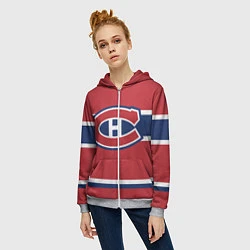 Толстовка на молнии женская Montreal Canadiens, цвет: 3D-меланж — фото 2