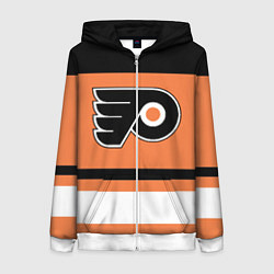 Толстовка на молнии женская Philadelphia Flyers, цвет: 3D-белый