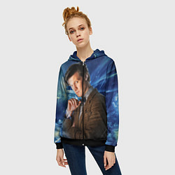 Толстовка на молнии женская 11th Doctor Who, цвет: 3D-черный — фото 2