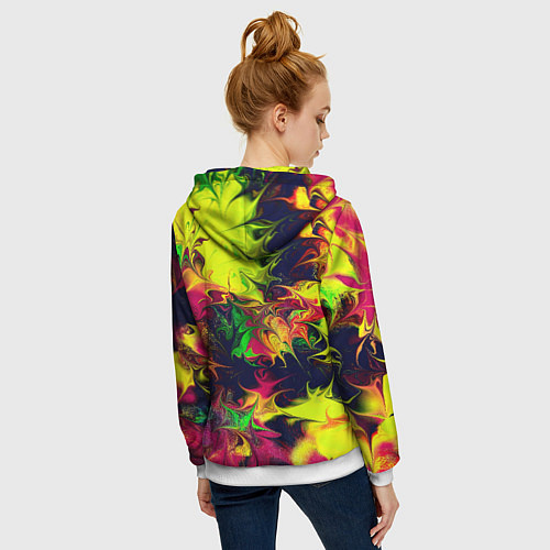 Женская толстовка на молнии Кислотный взрыв / 3D-Белый – фото 4