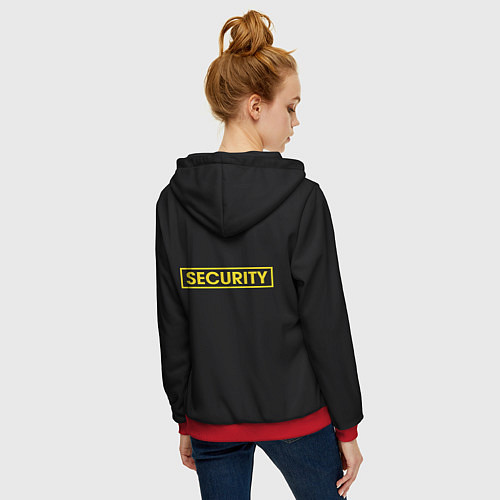 Женская толстовка на молнии Форма SECURITY / 3D-Красный – фото 4
