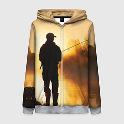 Женская толстовка на молнии Вечерний рыбак