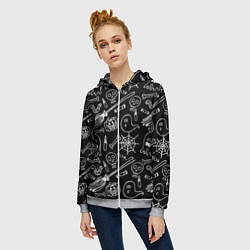 Толстовка на молнии женская Призрачный арт, цвет: 3D-меланж — фото 2