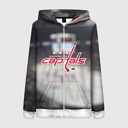 Толстовка на молнии женская Washington Capitals, цвет: 3D-белый