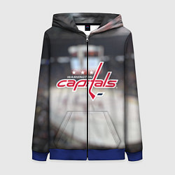 Толстовка на молнии женская Washington Capitals, цвет: 3D-синий