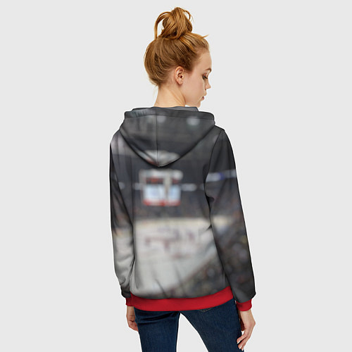 Женская толстовка на молнии Washington Capitals / 3D-Красный – фото 4