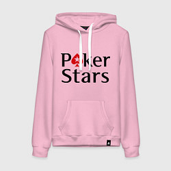 Толстовка-худи хлопковая женская Poker Stars, цвет: светло-розовый