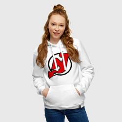 Толстовка-худи хлопковая женская New Jersey Devils, цвет: белый — фото 2