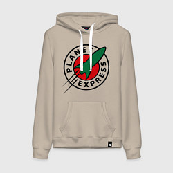 Толстовка-худи хлопковая женская Planet Express, цвет: миндальный