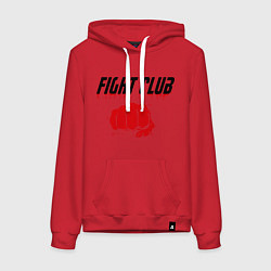 Толстовка-худи хлопковая женская Fight Club, цвет: красный