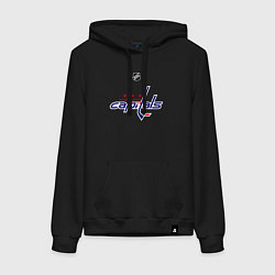 Толстовка-худи хлопковая женская Washington Capitals: Ovechkin 8, цвет: черный