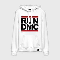 Толстовка-худи хлопковая женская Run DMC, цвет: белый
