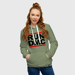 Толстовка-худи хлопковая женская Run DMC, цвет: авокадо — фото 2
