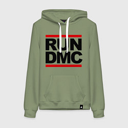 Толстовка-худи хлопковая женская Run DMC, цвет: авокадо