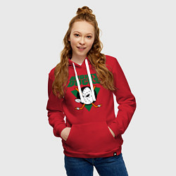Толстовка-худи хлопковая женская Anaheim Mighty Ducks, цвет: красный — фото 2