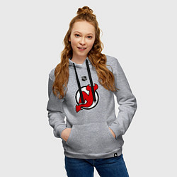 Толстовка-худи хлопковая женская New Jersey Devils: Kovalchuk 17, цвет: меланж — фото 2