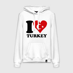 Женская толстовка-худи I love turkey