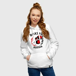 Толстовка-худи хлопковая женская Boxing Russia Forever, цвет: белый — фото 2