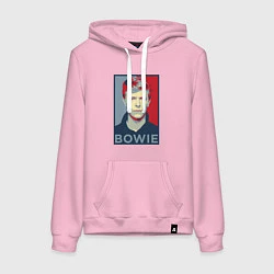 Толстовка-худи хлопковая женская Bowie Poster, цвет: светло-розовый