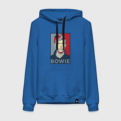 Толстовка-худи хлопковая женская Bowie Poster, цвет: синий