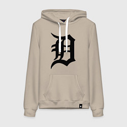 Толстовка-худи хлопковая женская Detroit Tigers, цвет: миндальный