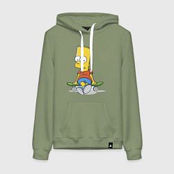 Женская толстовка-худи Барт на скейте